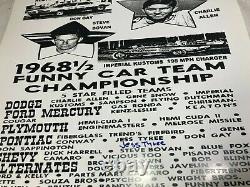 1968 SIGNED POSTER Funny Car Team Championship Orange County Intl' Raceway 11x17
