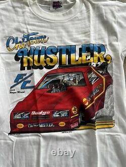 (2) Vintage Chi-Town Hustler NHRA Drag Race Racing Funny Car T-Shirt Small NOS