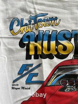 (2) Vintage Chi-Town Hustler NHRA Drag Race Racing Funny Car T-Shirt Small NOS
