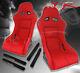 2x Full Bucket Automotive Cars Jdm Drag Racing Seats Chairs With Slider Mounts Red