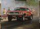 68 Mustang, Super Stock Drag Racing, Original Oil Painting By Artist Chris Walsh