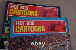 7 Vintage Hot Rod Cartoons Car-Toons Drag Racing Magazine Lot 1967 & 1968 Rare