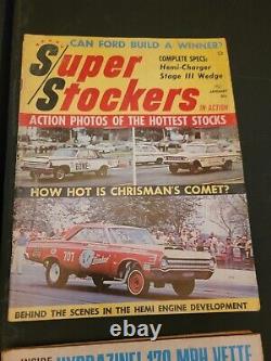 7 Vtg Super Stockers In Action Magazine Lot January 1964 65 66 67 Drag Racing