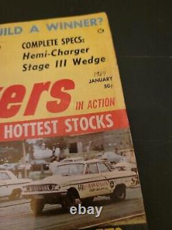 7 Vtg Super Stockers In Action Magazine Lot January 1964 65 66 67 Drag Racing