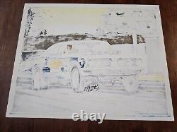 Akron Arlen Vanke Barracuda Duster Original Drag Racing Art Drawing 16 x 20