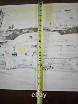 Akron Arlen Vanke Barracuda Duster Original Drag Racing Art Drawing 16 x 20