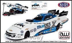 Auto World NHRA John Force'21 BlueDEF Camaro Funny Car 124 Scale Diecast Car