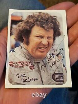 Autographed Fleer drag racing photo card Tom McEwen Mongoose Plymouth Funny Car