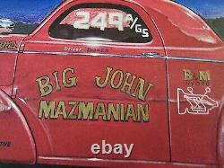 Big John Mazmanian 1941 Willys Gasser Art Drawing Drag Racing Artwork Frederick