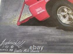 Bill Mavericks Little Red Wagon Dodge Original Art Drawing Drag Racing Frederick