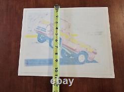 Bill Mavericks Little Red Wagon Dodge Original Art Drawing Drag Racing Frederick