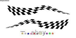 Checkered Flag Decal Boat Truck Drag Car Enclosed Trailer Cargo Race Graphics