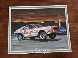 Drag-On-Lady Shirley Shahan 1969 AMC AMX Original Art Nostalgia Drag Racing