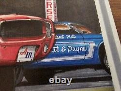 Drag-On-Lady Shirley Shahan 1969 AMC AMX Original Art Nostalgia Drag Racing