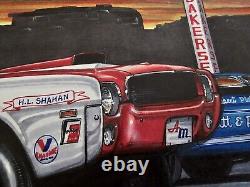 Drag-On-Lady Shirley Shahan 1969 AMC AMX Original Art Nostalgia Drag Racing