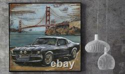 Drag Racing Car 3 Dimensional Wall Painting Museum Quality Metal Artwork Decor