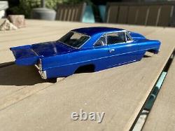 Drag Slot Car Hard Body, Drag Racing, 1966 Chevy Nova, Metallic Blue, Outlaw