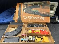 Eldon Dodge Race N Drag Corvette Slot Car Set In Box One Owner