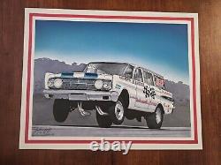 Fast Eddie Schartman 1964 Mercury Comet Original Art Drag Racing Frederick