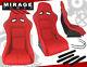 Full Bucket Automotive Car Racing Seats Jdm Track Style With Sliders Pair Red