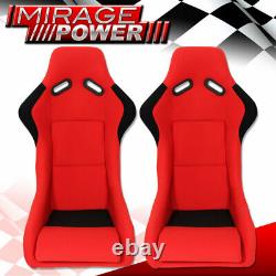 Full Bucket Automotive Car Racing Seats Spg Profi Style With Sliders Red Cloth