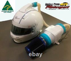 Helmet Fresh Air Blower Fan Kit Speedway Burnout Drag Race Car Ford Holden