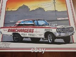 Hodges Dodges RAMCHARGERS 1965 AWB Dodge Original Drag Racing Art Frederick