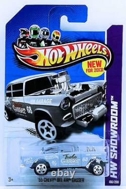 Hot Wheels 2013 Collector #190'55 Chevy Bel Air Gasser Primer Gray Lot of 10