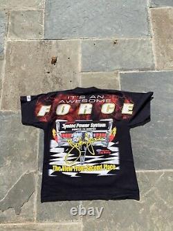 John Force Castrol Drag Racing Black Shirt Size XL 1998 Vintage Retro