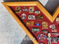 John Force NHRA Drag Racing Hat Pin Collection in a Custom Case