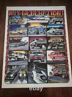 MY HOT ROD GENERATION Original Art Artwork By T. Frederick Drag Racing HOT RODS