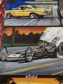 MY HOT ROD GENERATION Original Art Artwork By T. Frederick Drag Racing HOT RODS