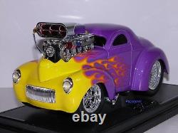 Muscle Machines 1941 Willys Coupe 41 Drag Racing Hemi Limited Purple 118