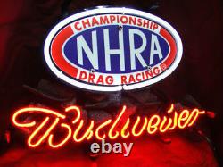 NHRA Drag Racing Car 20x16 Neon Lamp Light Sign Beer Bar Open Pub Decor
