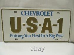 NOS 1970's CHEVROLET USA-1 Steel License Plate Camaro Chevelle Impala Nova SS