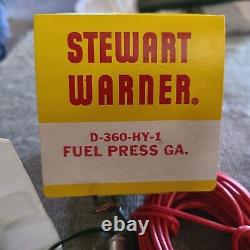 NOS Stewart Warner Fuel Pressure Gauge Panel & Block Gasser Hot Rod Super Stock