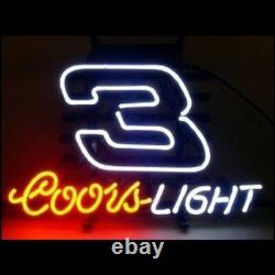 Nascar #3 Drag Racing Car Dale 20x16 Neon Light Sign Lamp Ice Cold Light Beer