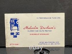 Nhra Vrhtf Vintage Business Card Malcolm Durham Super Car Ar Excellent Condition