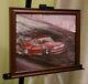 Original American Classic Red Chevy Wheelie Chevrolet Drag Race Car Art Painting
