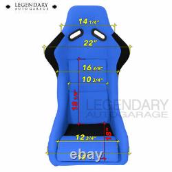 Pair Bucket Racing Drift Automotive Car Seats Spg Profi Style Blue Black Cloth