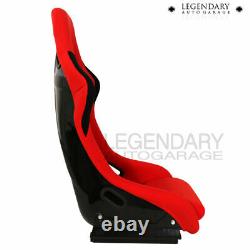 Pair Bucket Racing Drift Automotive Car Seats Spg Profi Style Red Black Cloth