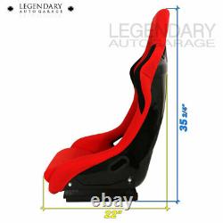 Pair Bucket Racing Drift Automotive Car Seats Spg Profi Style Red Black Cloth