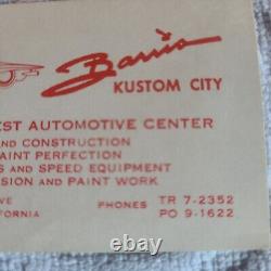 RARE George Barris King of Kustoms Signed Business Check Plus Two Business Cards