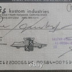 RARE George Barris King of Kustoms Signed Business Check Plus Two Cool Extras
