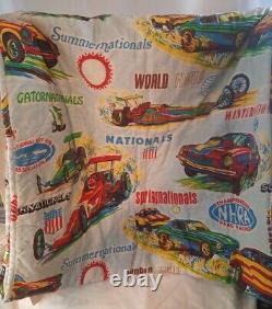 Rare Hard To Find 70's NHRA Drag Racing GATORNATIONALS Sleeping Bag Colorful Car