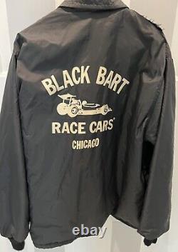 Rare VTG West Wind Black Bart Race Cars Chicago Windbreaker Jacket Size Large