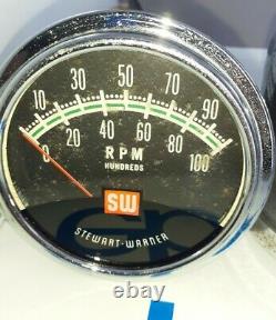 STEWART WARNER 10 000 RPM Tachometer 810750 Vintage hotrod Rat Rod drag race car