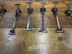 Set Of 6 die cast Drag cars 124 Scale. U. S Army, Schumacher Racing, Fram