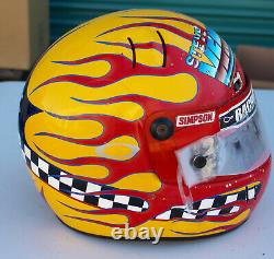 Simpson Custom Painted Flames Drag Sprint Car Racing Motorcycle Helmet Venard