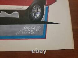 Sox & Martin 1970 Plymouth Hemi Cuda Drag Car Original Art Drawing Drag Racing
